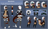 Mereliatia Refsheet-kemono style (SFW) by Mereliatia - female, male, otter, white, cyber, hair, synth, cuntboy, femboy, tomboy, merry, cunny boy, cboy, tailmaw, genderfluid, mishabahl, andromorph, cyber otter, mereliatia, glass helmet, back battery