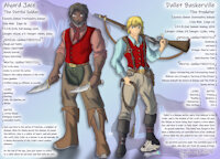 LINKS - Dallet and Jace - RefSheet by Farfener - male, reference sheet, character sheet, human, guns, knives, links, farfener, auroranarchives