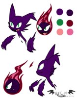 Peril and Grievous Reference by Violyte - pokemon, original, type, character, oc, haunter, ghost, peril, reference, poison, bio, gastly, grievous