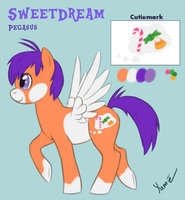 SweetDream, Ponysona ref by Pandog - female, purple, orange, oc, my little pony, fan character, friendship is magic, pegasus pony, ponysona