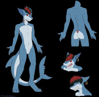 Konnor Ref Sheet by konnorshark - male, reference sheet, shark, ref sheet, reference, femboy, blue shark