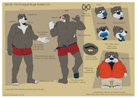 Reference Sheet: Bryce (2016) by Crocdragon - dog, male, character sheet, solo, pitbull