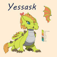 Yessask by PlumVaguelette - dragon, female, reference sheet, reference