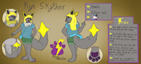 Kyn Skyther Ref Sheet 2022 by kinyeon - female, wolf, hybrid, pet, collar, ponyplay, jolteon, petplay, bell collar