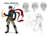 Galen Sheldrake Design Sheet by Milkie - sword, male, character sheet, steampunk, human, goggles, milkie, swordsman, gale, devil-v, galen sheldrake