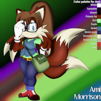 MLaaT-Rabbot: Ami Morrison the Fox by WickerDoodles9 - fox, kitsune, fat, character sheet, foxgirl, sonic fan character, female/solo, sonic oc