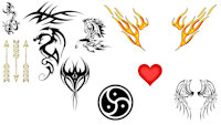 Trish Tattoos by Noah888 - tribal, bdsm, fire, tattoos, heart, arrow, original character, image, creative commons, references