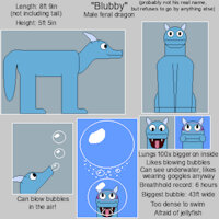Blubby the dragon by lolboy4 - dragon, male, reference sheet, feral, goggles, bubbles, underwater, reference