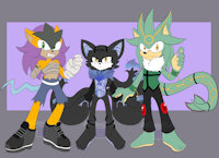 Team Catatumbo by MidnightMuser - dragon, fox, male, hybrid, pokemon, hedgehog, fire, sonic, barefoot, males, hybrid species, sonic fan characters, hedgedragon, nonbinary, amputee (non-kink related), hedgebeast