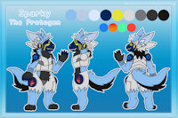 Sparky The Protogen Ref ⚡️ by Thunderax22 - male, reference sheet, colors, floofy, ref sheet, reference, sparky, standing, poses, male/solo, male only, protogen