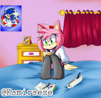 Amy School Uniform to Study by kamiraexe - amy, amy rose, amy the hedgehog, amyrose, amy rose the hedgehog, amyrosethehedgehog