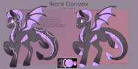 Ikora Convex Reference by EnderFloofs - dragon, female, hybrid, reference sheet, glowing, pony, oc, my little pony, hybrid species, color palette, solo female, elementalist, dracony