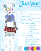 Junipur's reference sheet by Junipurlynx - cub, girl, cat, feline, breasts, female, reference sheet, heterochromia, skirt, loli, character sheet, spots, smile, lynx, t-shirt, text, ref sheet, reference, smiling, barefoot, open mouth, white hair, flannel, short tail, felid, full body, fullbody, model sheet, looking at viewer, short skirt, belly button, character reference, small breasts, character ref, bellybutton, midriff, barefeet, barepaw, belly shirt, barepawed, budding breasts, heterochromatic, countershading, multicolored fur, heart shaped birthmark, flannel skirt, short t-shirt