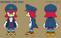 Reverie the Owl - reference sheet by LusciousGems - female, reference sheet, owl, mobian, sonic fan character, sonic oc, mobian bird