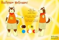 Rustypaw Nekogami Ref Sheet 2022 by laserbolt24 - dog, male, reference sheet, siberian husky, rustypaw