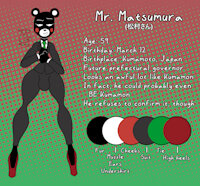 Mr. Matsumura Ref Sheet! by ThatDawgMurray - male, bear, character sheet, femboi, ref, ref sheet, femboy, salaryman, matsumura, mr matsumura, matsumura san