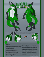 Tekull Reference Sheet by DeathJingle - female, monster, lynx