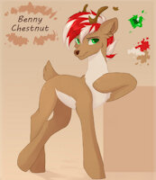 Benny Reference by EnderFloofs - male, hybrid, deer, pony, reference, hybrid species