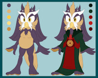 Quiridus the Sage by MidnightMuser - male, bird, chubby, avian, sonic, mage, owl, barefoot, robes, sage, sonic oc, older male