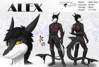 ref696/ Reference: Alex (V1 SFW) by darkgoose - male, commission, shark, fish, sheet, ref, darkgoose, reference, sfw, rs