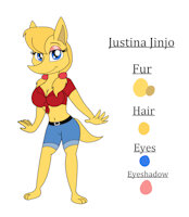 Justina the Jinjo Reference Sheet by KendraEevee - female, reference sheet, fan character, banjo-kazooie, female/solo, jinjo