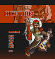 Feral Motley: The Messenger by G3TRacket - female, character sheet, dungeons and dragons, bugbear