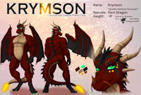 Ref698: Reference: Krymson (V1 SFW) by darkgoose - dragon, big, male, commission, muscle, chubby, sheet, ref, tummy, darkgoose, reference, scalies, sfw, rs, gem dragon