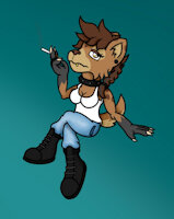 Hazel the Hyena BIO by LateNightOtaku - female, adult, hyena, older, dom, dominatrix, smoking, yeen, professional, pro, pro dom