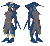 Taro the Zora by MidnightMuser - male, feathers, barefoot, legend of zelda, zora, breath of the wild, rito clothing