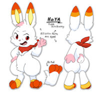 Hoya (Feral form) by Hoya82 - bunny, male, rabbit, pokemon, character sheet, feral, solo, character reference, scorbunny