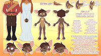 Elrike by Fetterfetti - girl, female, teen, reference sheet, deer, reference, doe, refsheet, tomboy, referencesheet, tomboyish, nobility, deer girl, aristocrats, tomboygirl, elrike