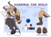 Sabrina the Wolf Reference 2023 by SuetonicSonic - girl, female, wolf, reference sheet, canine, fem, sonic, femme, ref, reference, mammal, sonic fan character, referencesheet, sonic fan characters, sonic oc