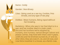 Goldy's Character Bio by FuzzyBoi192 - female, wolf, fetish, gold wolf