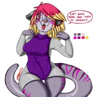 Svetlana ref by NB - female, leotard, hybrid, tiger, otter, tights, tigerot