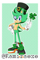 Happy Patrick Day by kamiraexe - sonic fan character, sonicfc, sonicfancharacter, irish the hedgehog, irishthehedgehog, sonicd fc