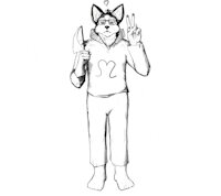 PM by Mooder - husky, wolf, male, monochrome, glasses, peace, heart, pride, flag, fursona, refsheet