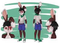 OC: Leon Ramos by StarRabbit - cub, bunny, male, rabbit, character sheet, cinnamon rabbit, amab
