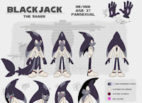 [Sonic OC] Blackjack the Shark by starryeyedAD - male, reference sheet, shark, sonic, ref sheet, sonic the hedgehog, sfw, sonic fan character, sonic oc