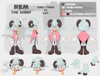 [Sonic OC] Rem Reference Sheet by starryeyedAD - reference sheet, sonic, sheep, ref sheet, sonic the hedgehog, sfw, sonic fan character, sonic oc, nonbinary