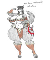 The Barbarian Princess Valentina by AnthroTopia91 - sketch, female, wolf, muscles, character sheet, anthro, bikini, loincloth, drawing, oc, barbarian, skimpy, wide hips, partial nudity, skimpy outfit, skimpy clothes, thick thighs, muscular female, skimpy clothing, skimpy bikini, thicc, thick ass, thiccness