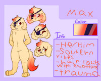 Max Reference by BudderBlock - dog, male, reference sheet, scars, eye patch