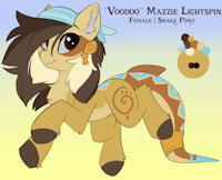 Mazzie Lightspin "Voodoo" Reference by EnderFloofs - female, hybrid, reference sheet, snake, pony, scale, solo, earrings, chest tuft, mlp, fluff, bandana, hybrid species, chest fluff, solo female, pony oc, snake tail