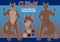 CJ ref sheet by CJWolf - wolf, male, ref sheet, arabian wolf