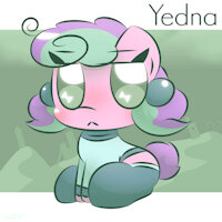 Yedna (retired OC) by Cushyhoof - cute, female, digital, chibi, mare, pony, grumpy, earth pony, cushyhoof