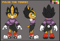 Pulse The Tenrec Reference Sheet by randomfox - oc, sonic the hedgehog, original character, fan character, sonic fan character, sonic oc, donut steel, surge the tenrec, pulse the tenrec