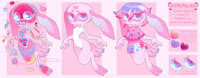 [co] candy bunny ref by SinnerPen - bunny, female, rabbit, reference sheet, candy, anatomy, lagomorph, pinata, candy gore, nonbinary