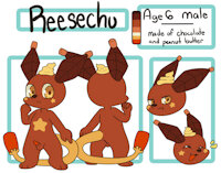 new reesechu character cheet by reesechu - male, cubs, pokemon, dick, chocolate, character sheet, nsfw, fakemon, original character, sfw, character design, penuttbutter