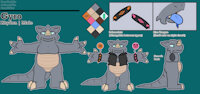 Gyro Reference (SFW) by OutbackDile - male, reference sheet, pokemon, rhydon