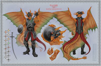Vaask, Kapak Draconian by Authix - sword, dragon, male, feet, paws, tongue, armor, wings, hand, venom, rogue, draconian, d&d, copper, kapak, dragonlance