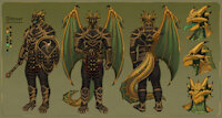 Dimaar, Bozak Draconian by Authix - dragon, male, feet, paws, tongue, armor, hand, hands, bronze, shield, mace, cleric, draconian, d&d, dragonlance, bozak, takhisis